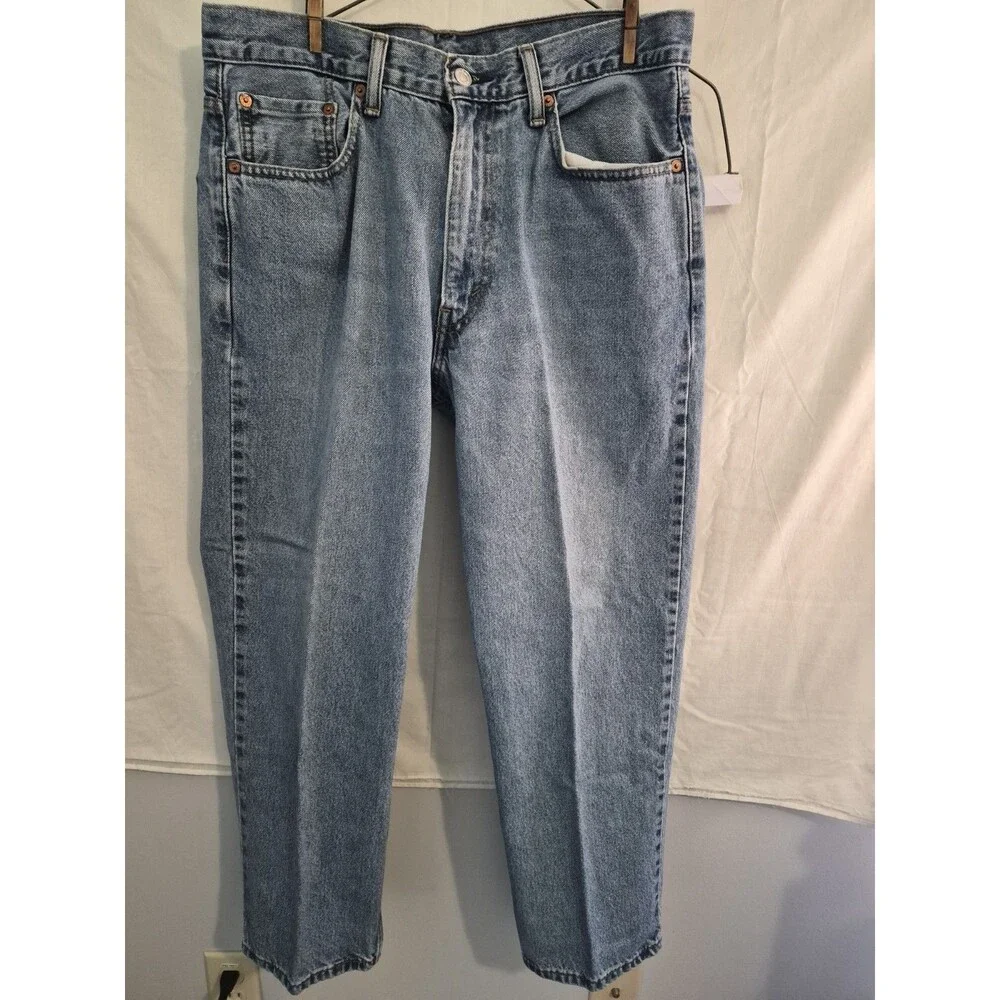 Levi's Denim Jeans 34/29 Relaxed Fit Tapered Mid Rise Med Wash